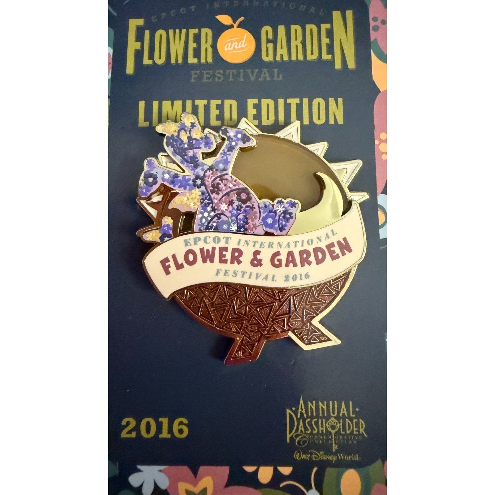 Disney 2016 Epcot Flower & Garden FIGMENT Passholder Pin NEW Limited Release