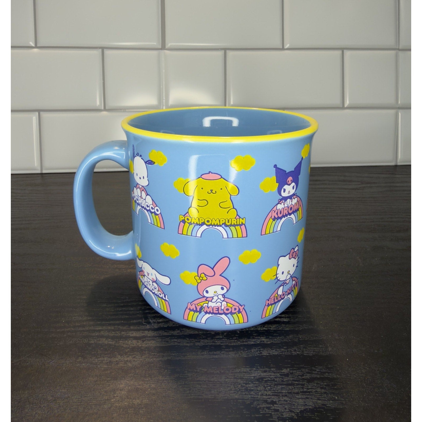Hello Kitty & Friends Blue Rainbow Character 20oz Ceramic Mug NEW