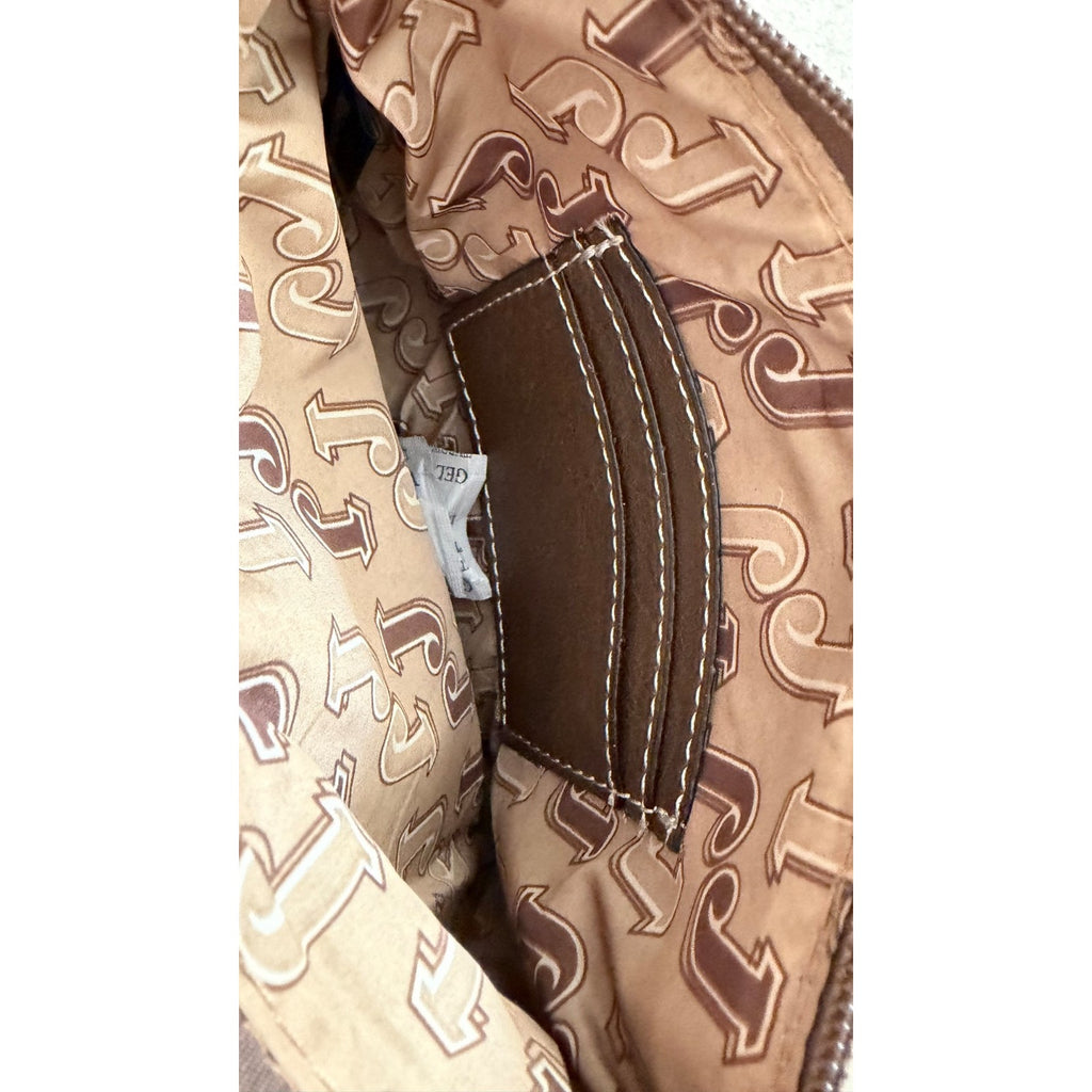 Justin Boots Embossed Convertible Wristlet Blue/Brown NEW