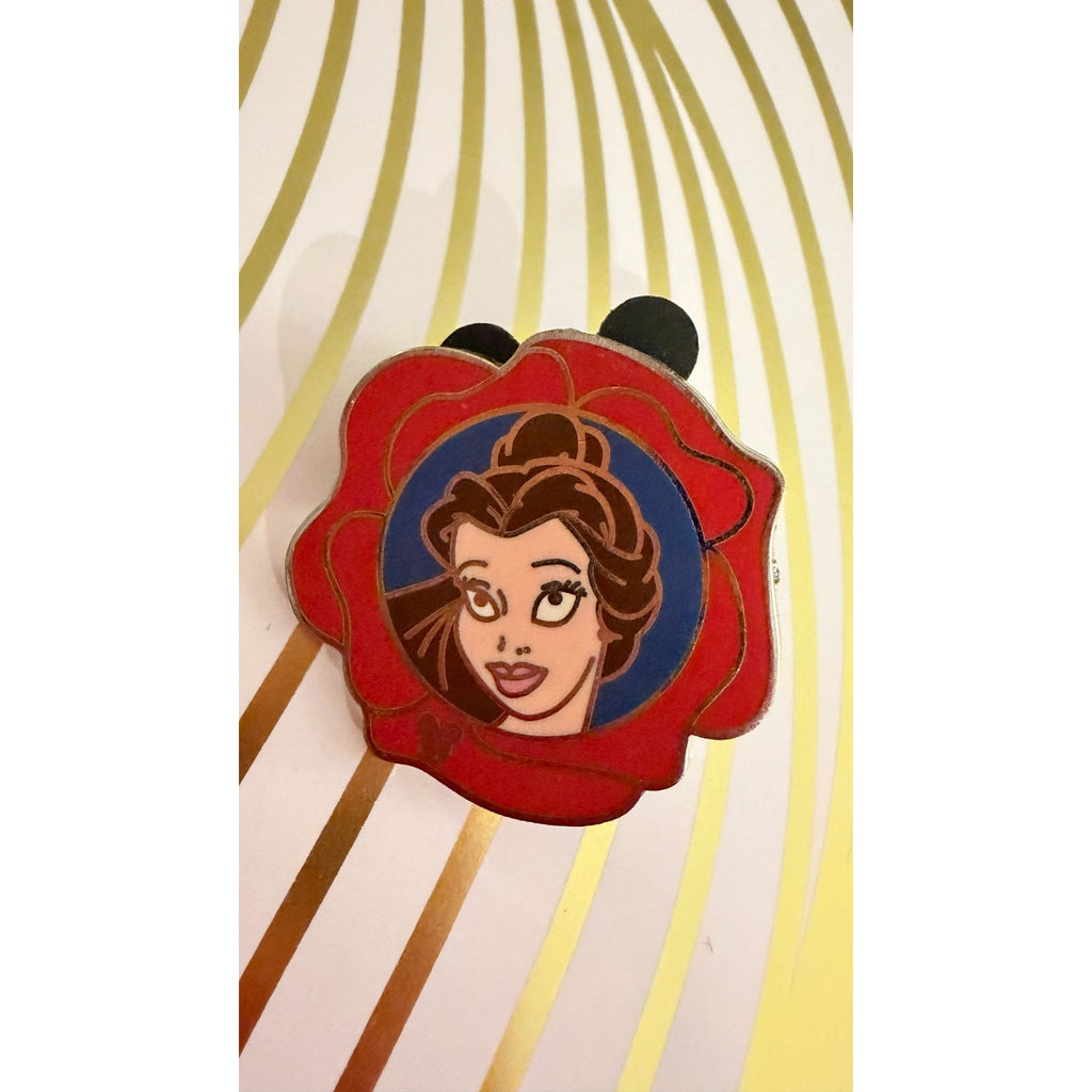 Disney Parks 2011 Hidden Mickey 3/5 Belle Princess Flower Pin