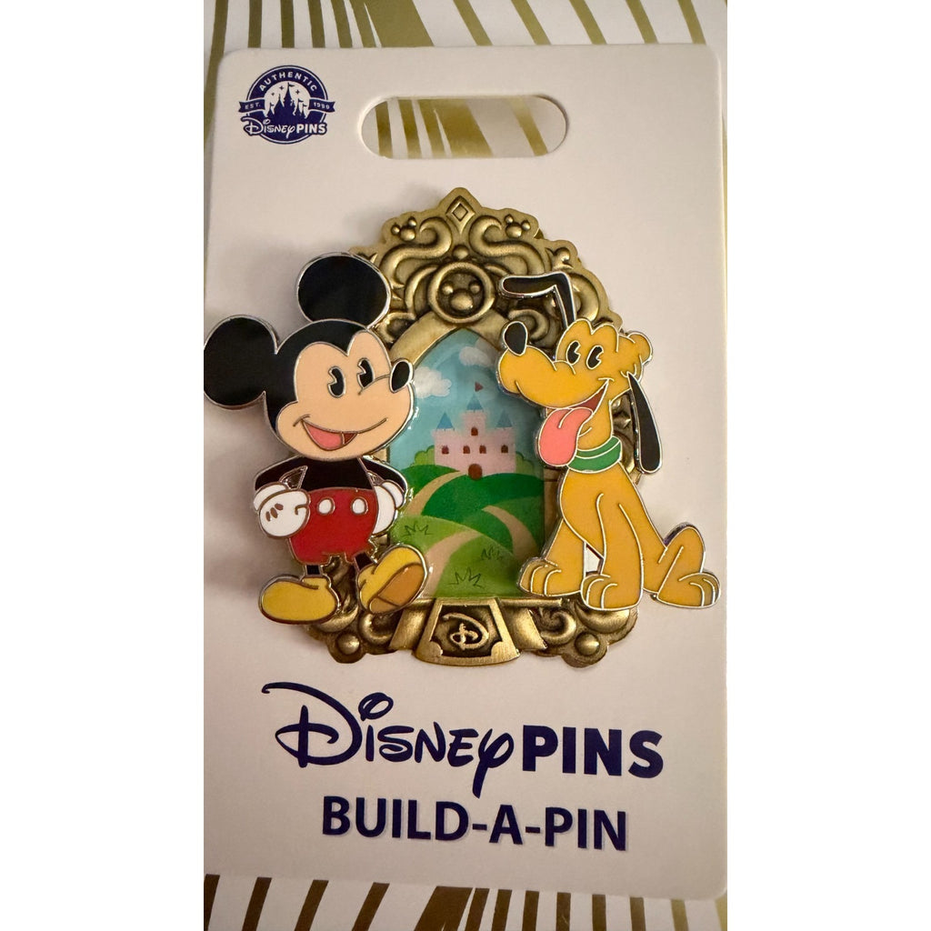 Disney Parks Sleeping Beauty Castle Mickey and Pluto Build-A-Pin Starter Set