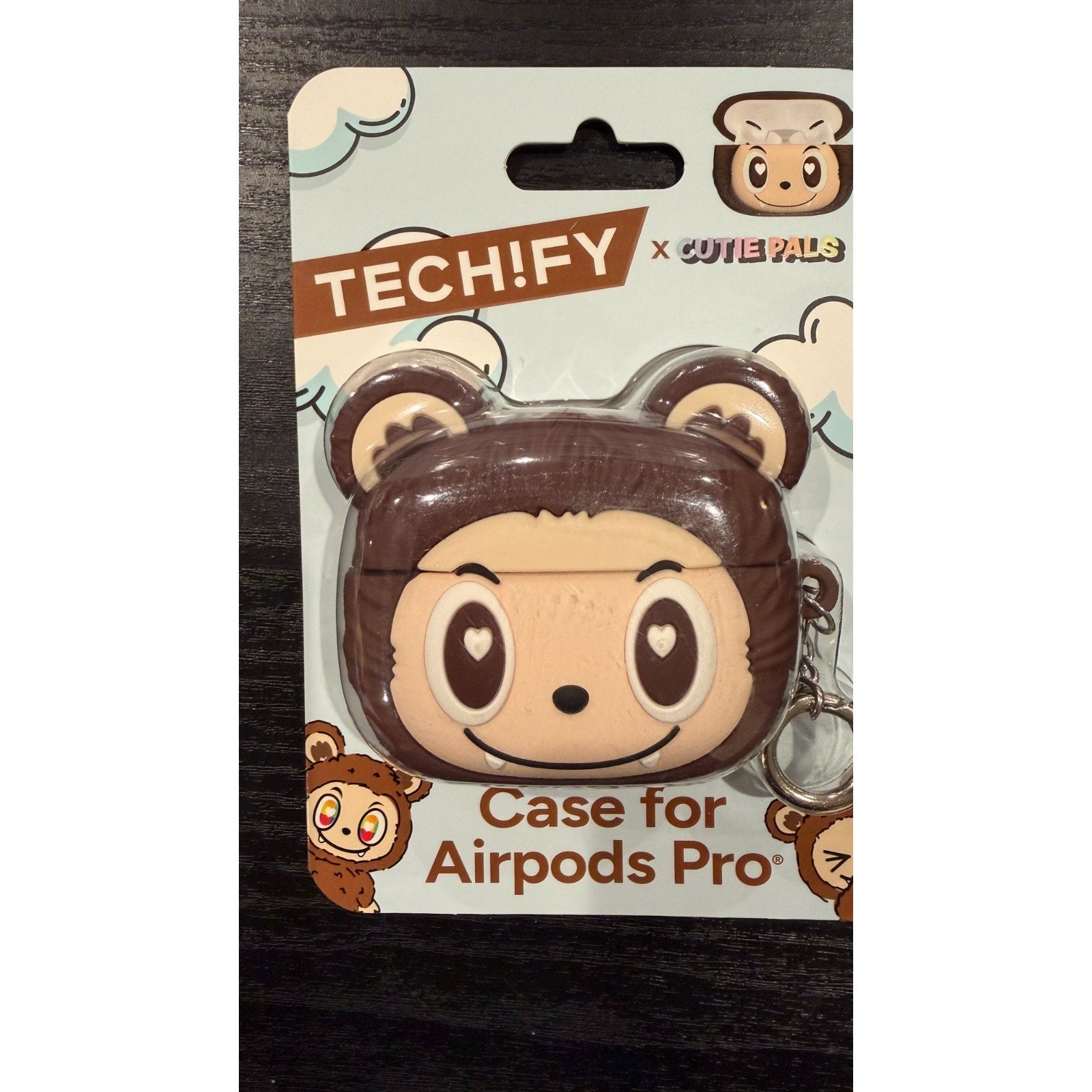 Techify Cutie Pals AirPods Pro Case - Brown Cutie NEW