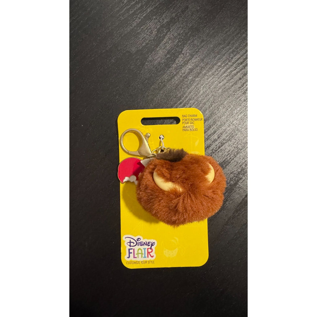 Disney Flair Bag Charm - Pumbaa Fuzzy Pom Pom & Apple The Lion King NEW