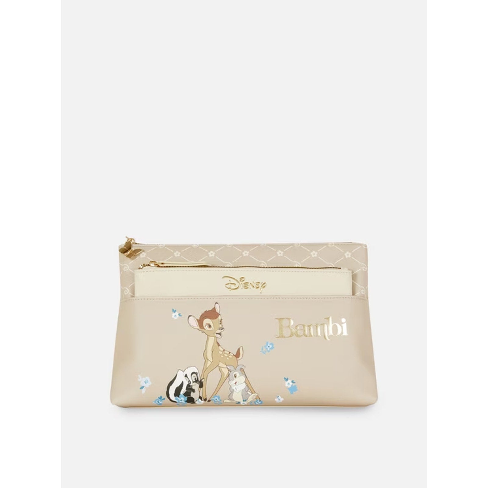 Disney x Primark Bambi 2-in-1 Wash Bag Set Make-up Cosmetic Pouch NWT