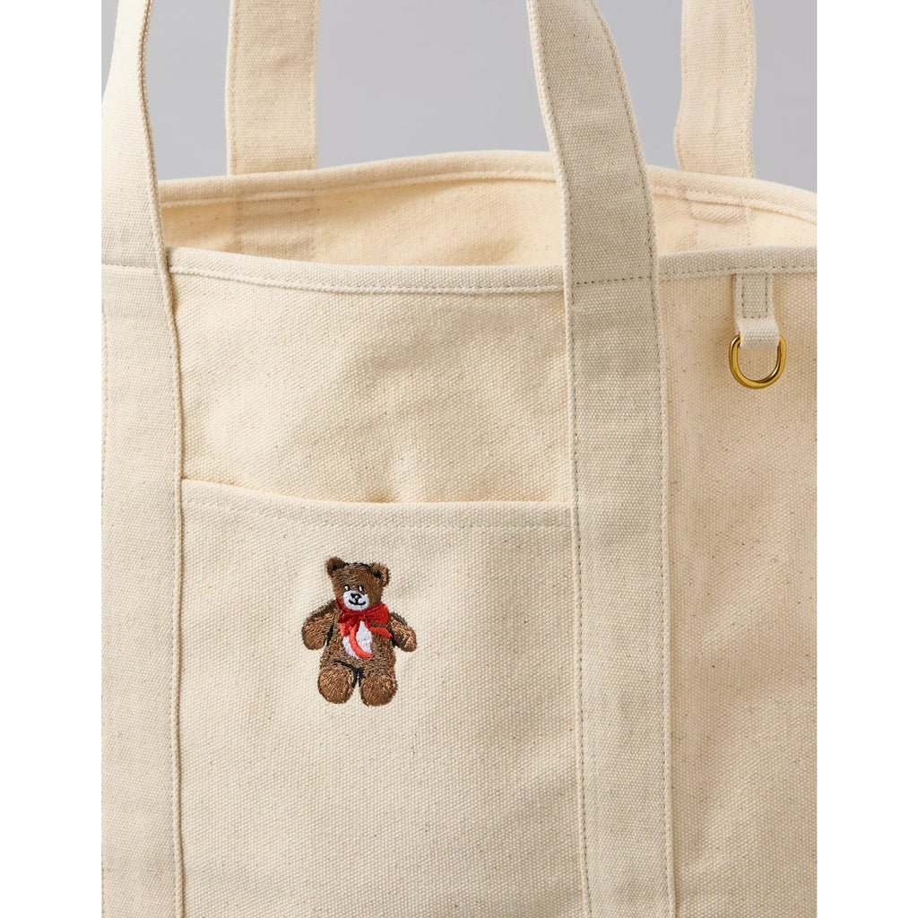 American Eagle Cotton Canvas Teddy Bear Tote Bag NWT