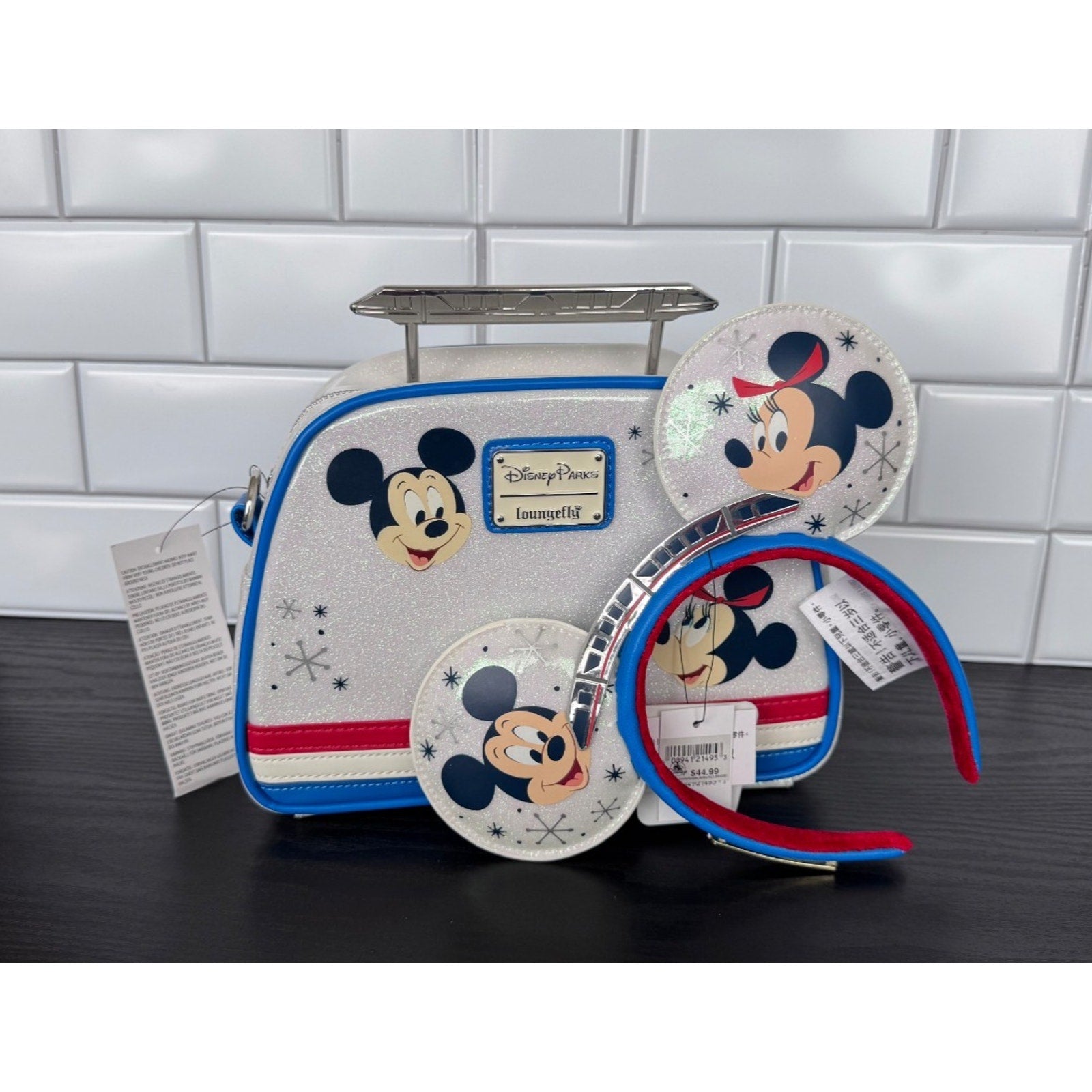 Disney x Loungefly 50th Anniv. Monorail Contemporary Resort Crossbody & Ears NWT