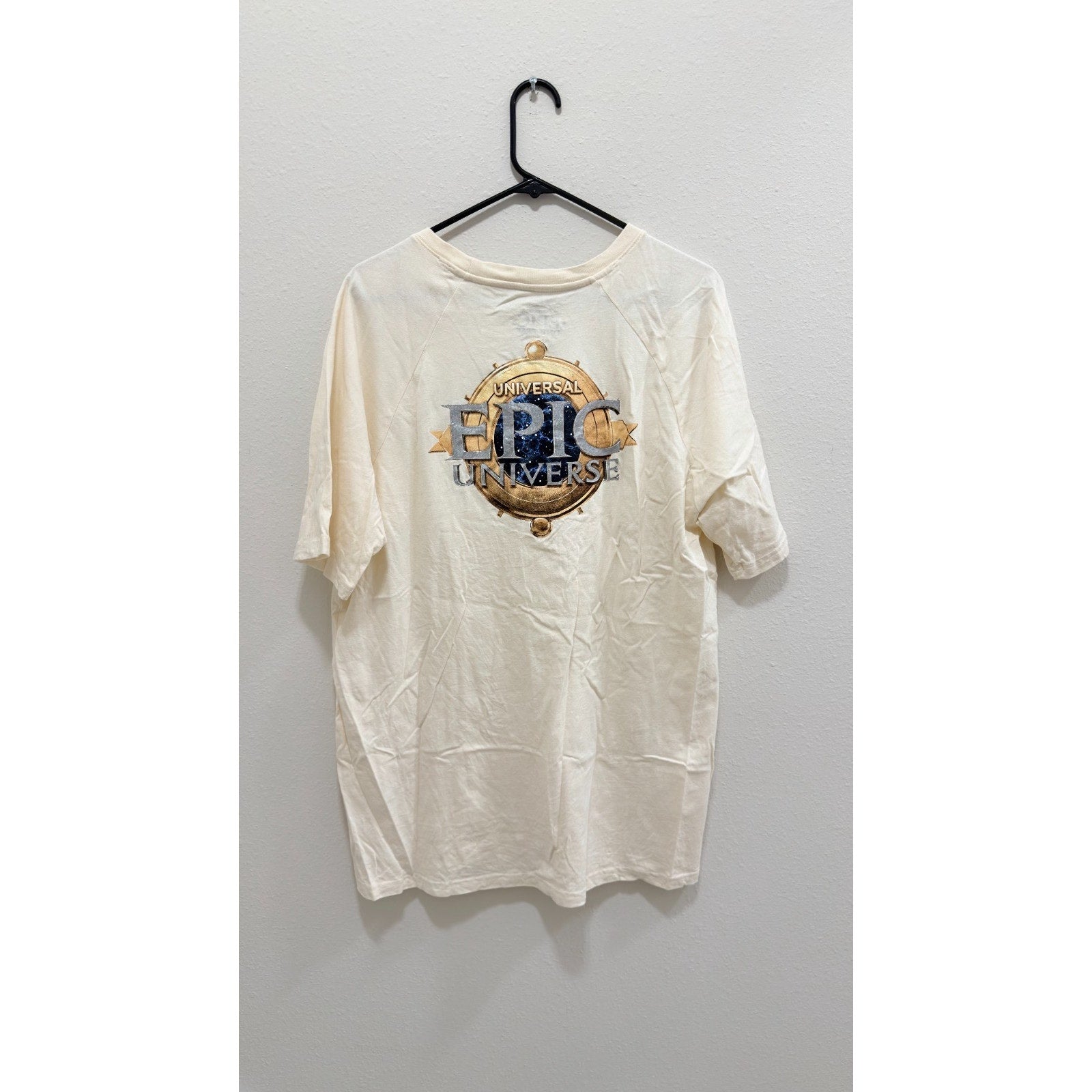 Universal Studios Epic Universe Emblem Logo T-Shirt - Ivory - Large - NWT