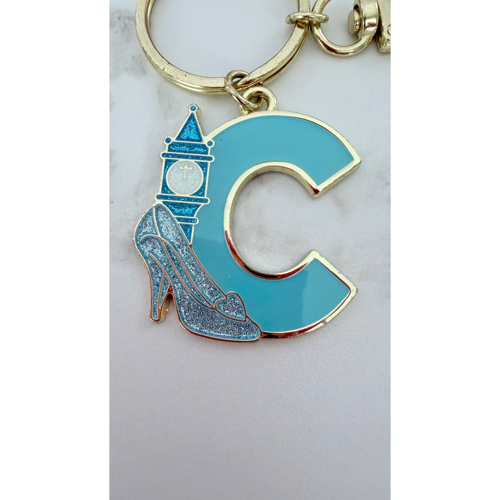 Disney Parks Character Alphabet Keychain - Letter C Cinderella NWOT