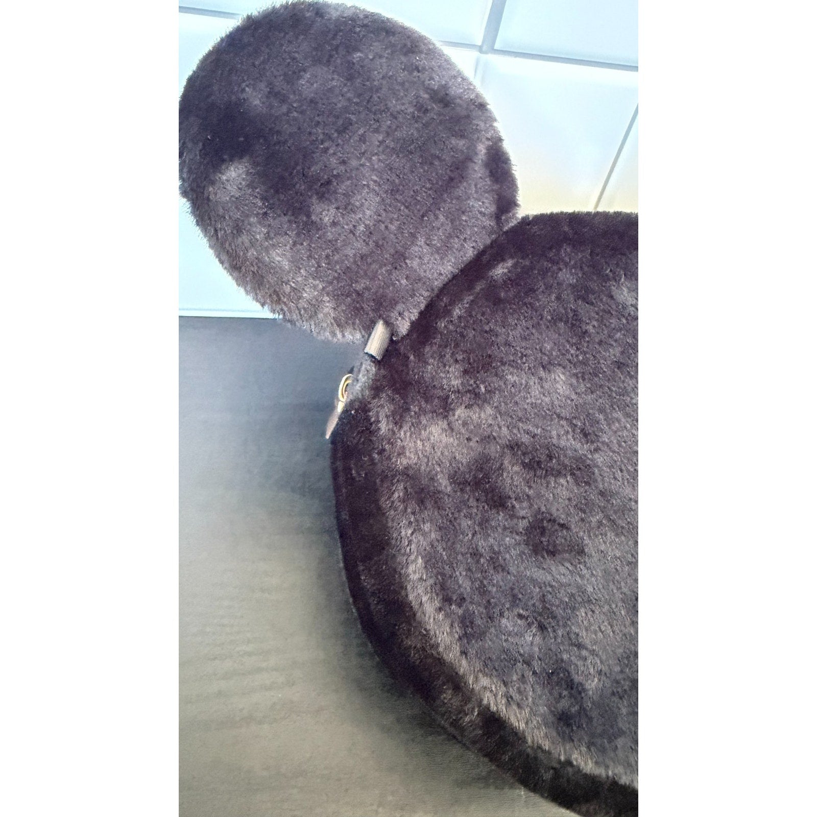 NWT Disney Parks Black Mickey Soft Plush Crossbody Purse with Coin Purse