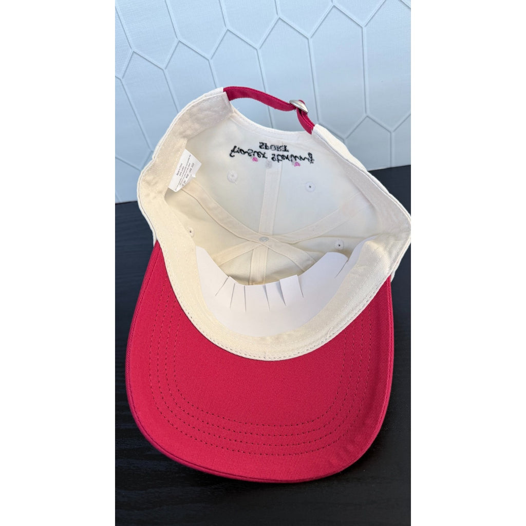 NEW Frasier Sterling "Golf Cart" Adjustable Baseball Cap - Cream/Red