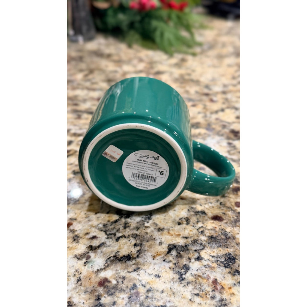NWT Dolly Parton "Holly Dolly" 16 oz Holiday Mug — Green