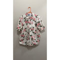 Old Navy Men’s Everyday Shirt Pink Rose Floral Button Down Flex Cream Large