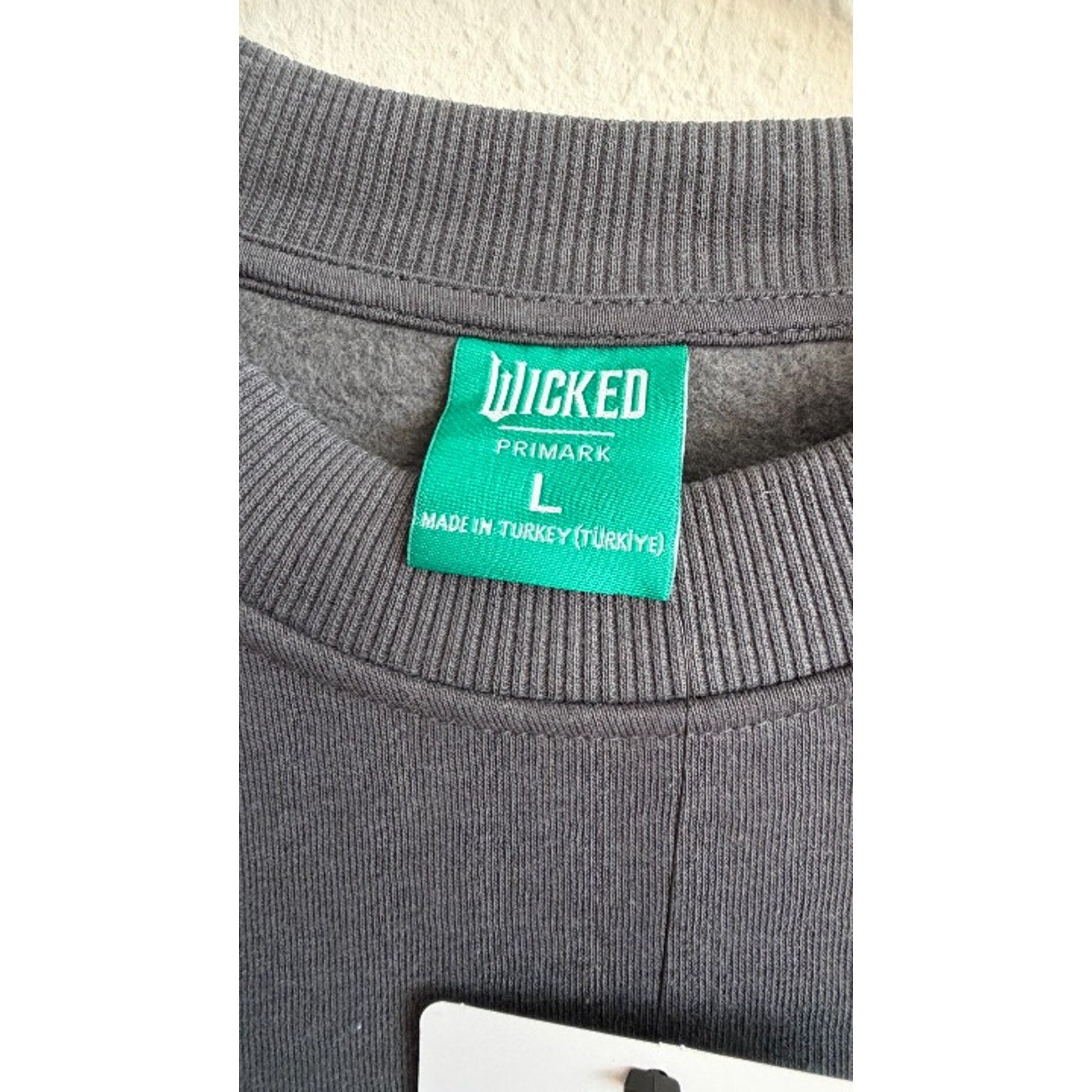 NEW Wicked The Movie Rhinestone Logo Sweatshirt - Charcoal Gray Large