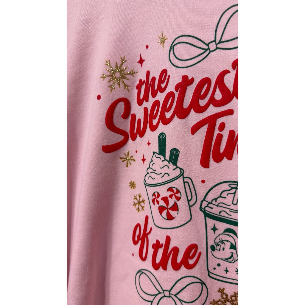 NWT Disney World Holiday Sweatshirt - Pink 'Sweetest Time of the Year' - Large