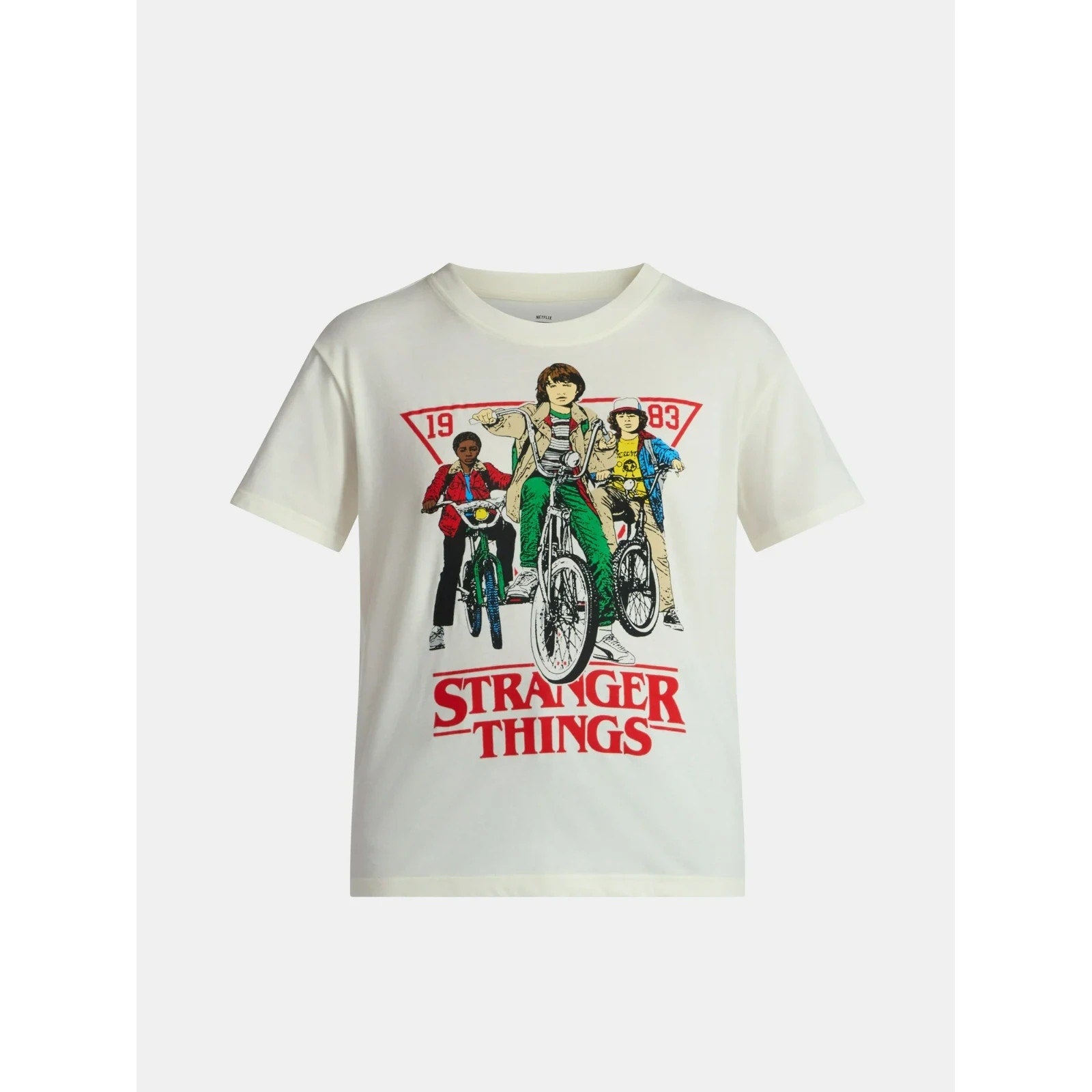NEW Stranger Things "Hawkins Gang Biking" Graphic T-Shirt (Women's Large)