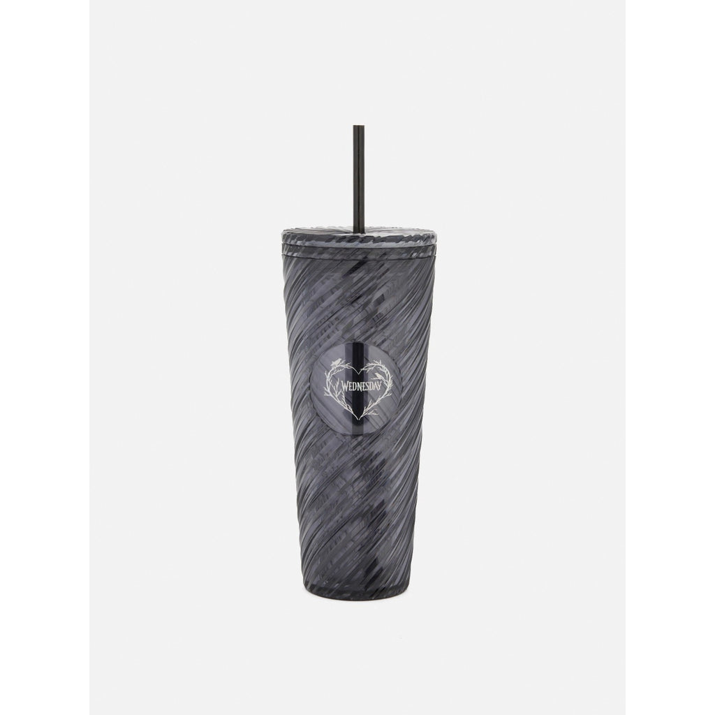 NWT Primark Netflix Wednesday Addams 24oz Cold Cup Tumbler With Straw