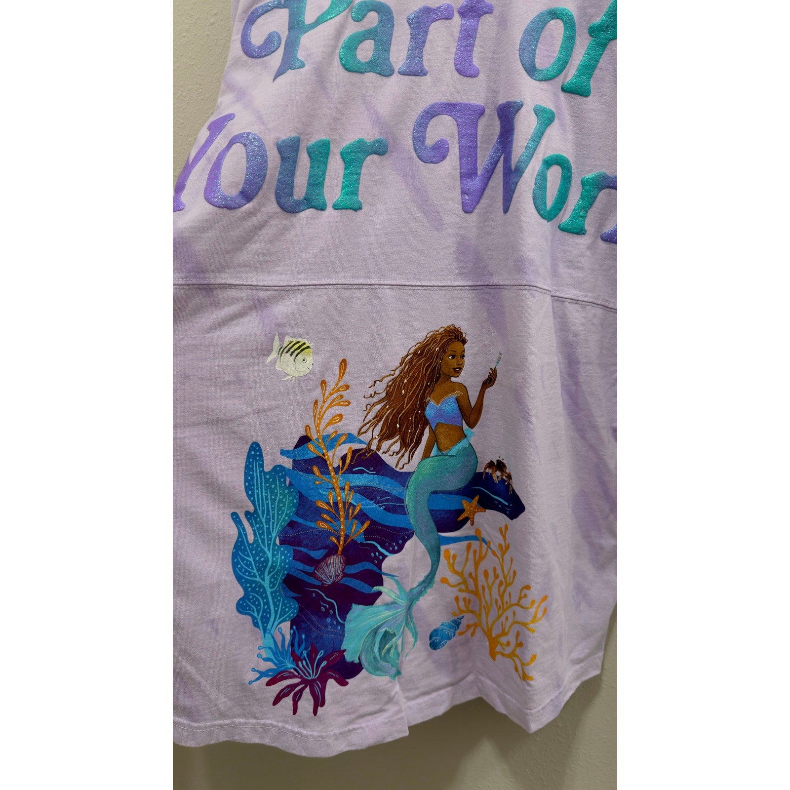 Disney The Little Mermaid Live Action Spirit Jersey Purple Lavender Large NWT