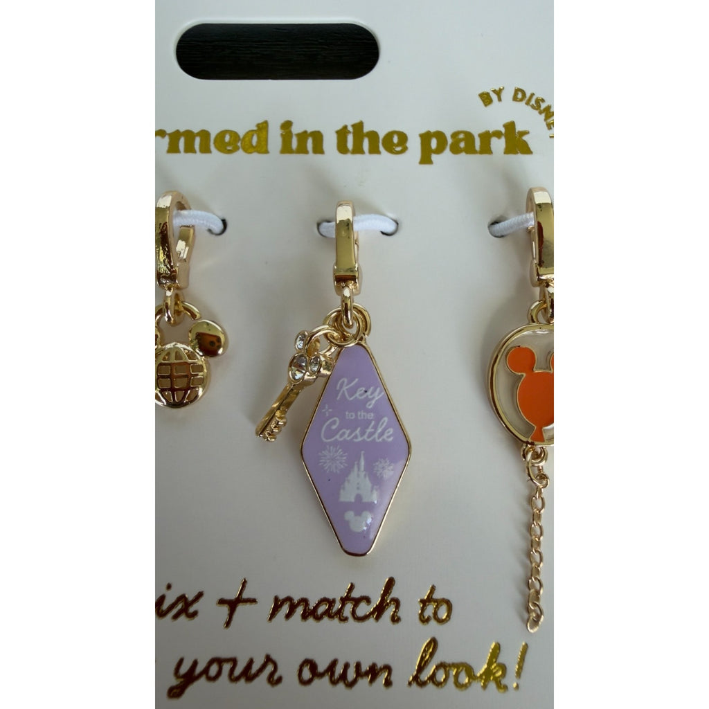 Disney Parks "Charmed in the Park" Set of 4 Add-on Charms — NEW