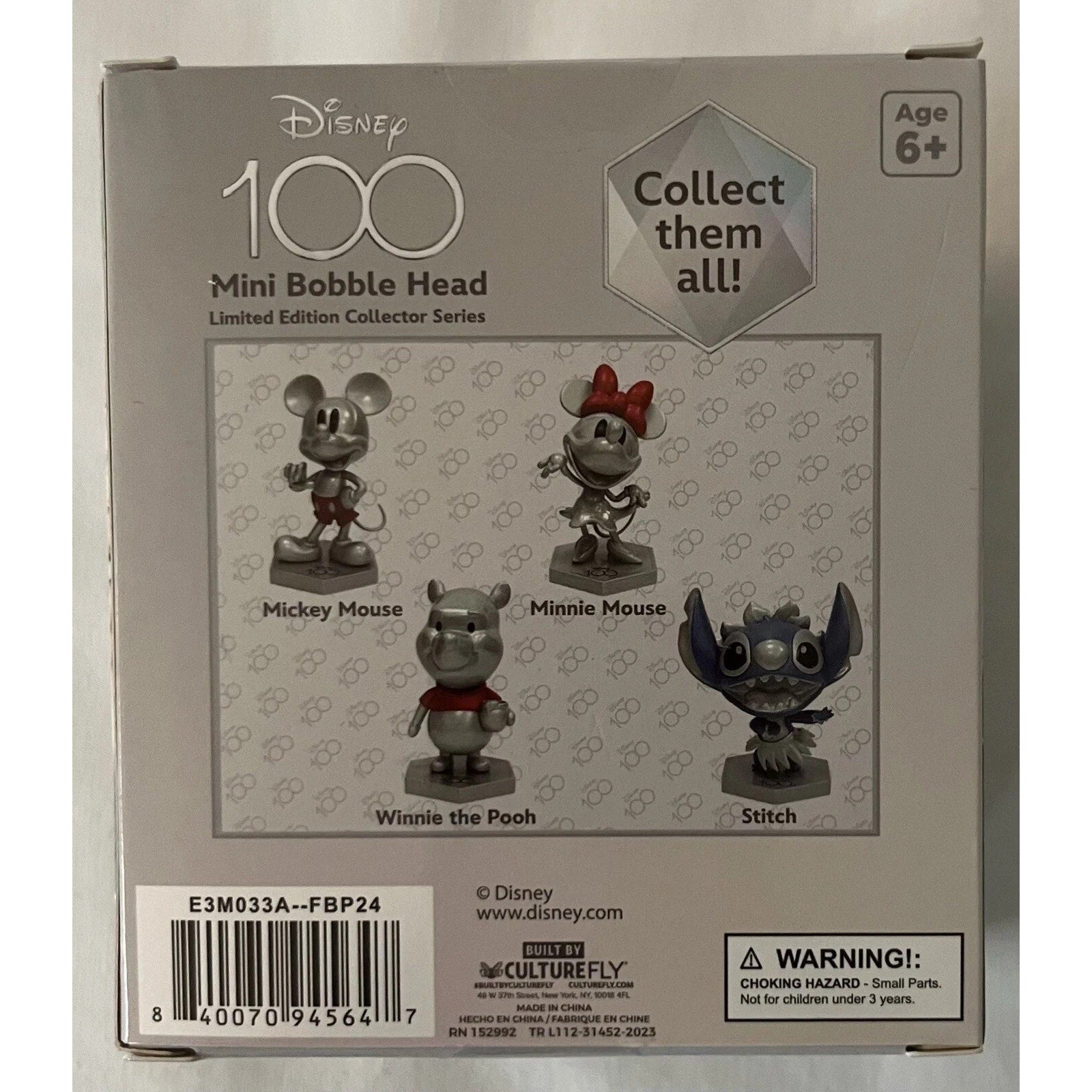 New! Disney 100 Mini Bobble Head COMPLETE SET of 4 Mickey, Minnie, Pooh, Stitch