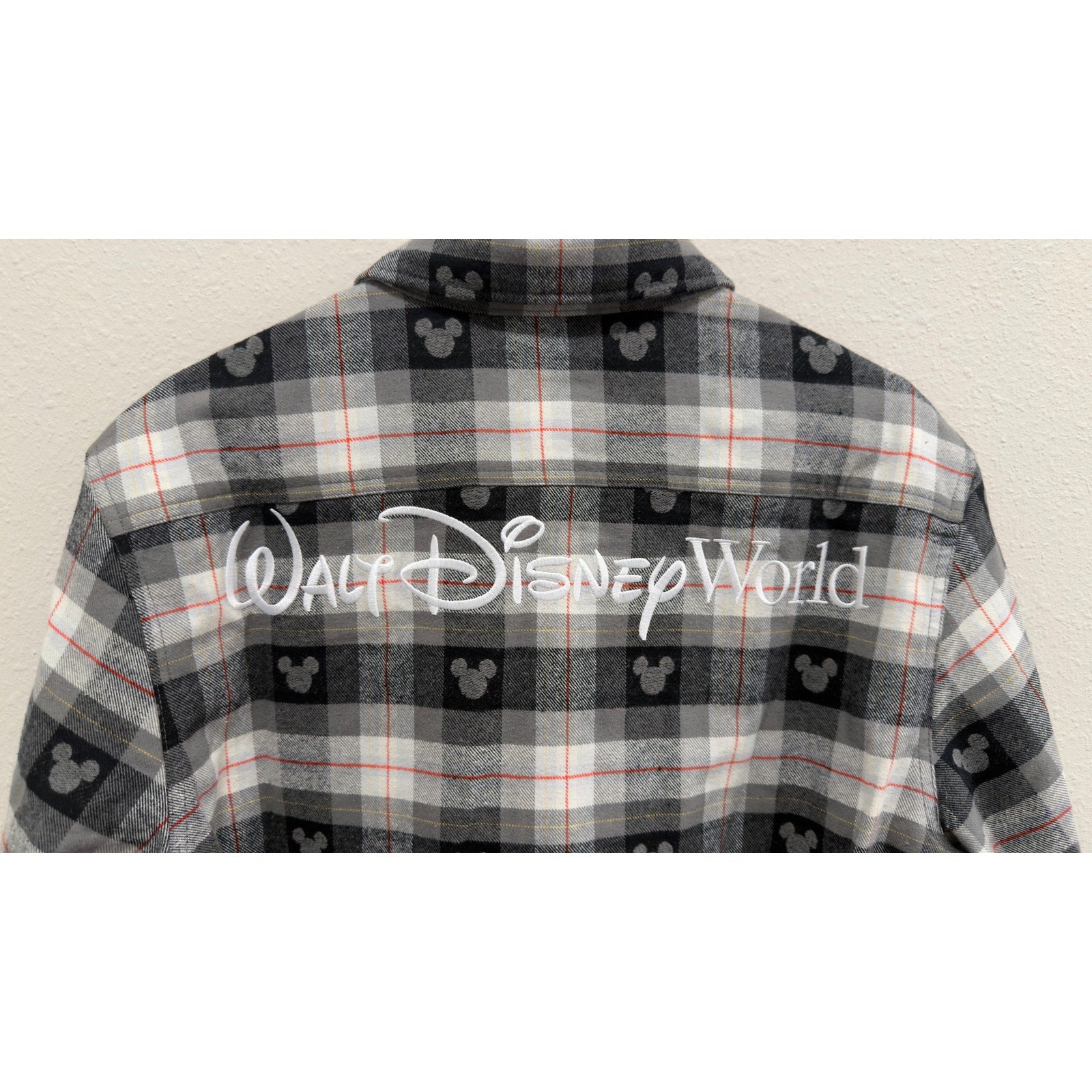 Disney Parks Walt Disney World Mickey Plaid Flannel Shirt Adult Large NWT