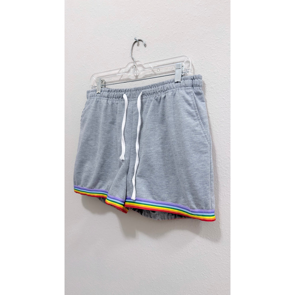 Rainbow Trim Pride Lounge Shorts – Adult Large Preowned