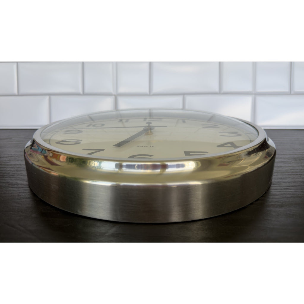 IKEA PUGG Stainless Steel Wall Clock — Silent Movement Analogue