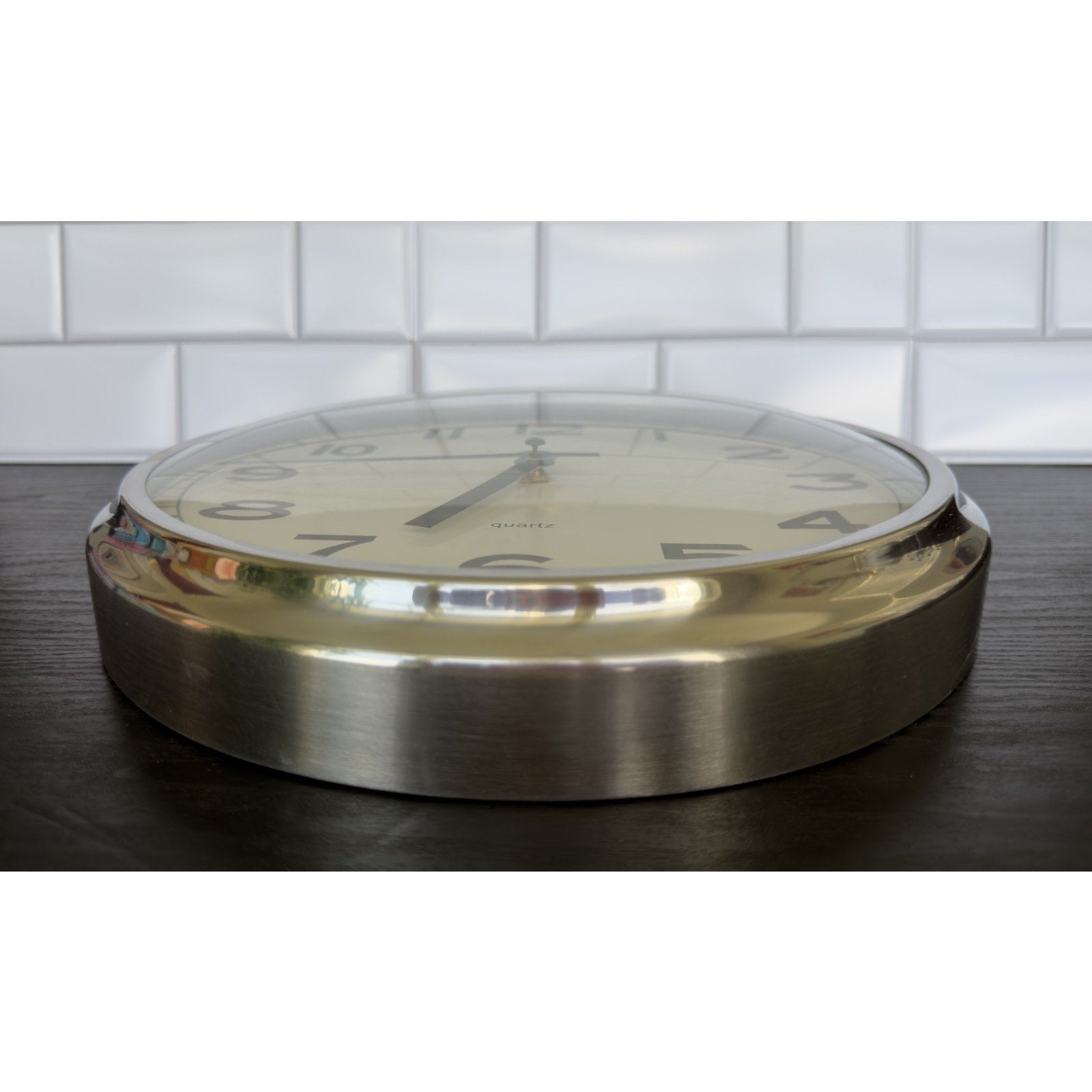 IKEA PUGG Stainless Steel Wall Clock — Silent Movement Analogue