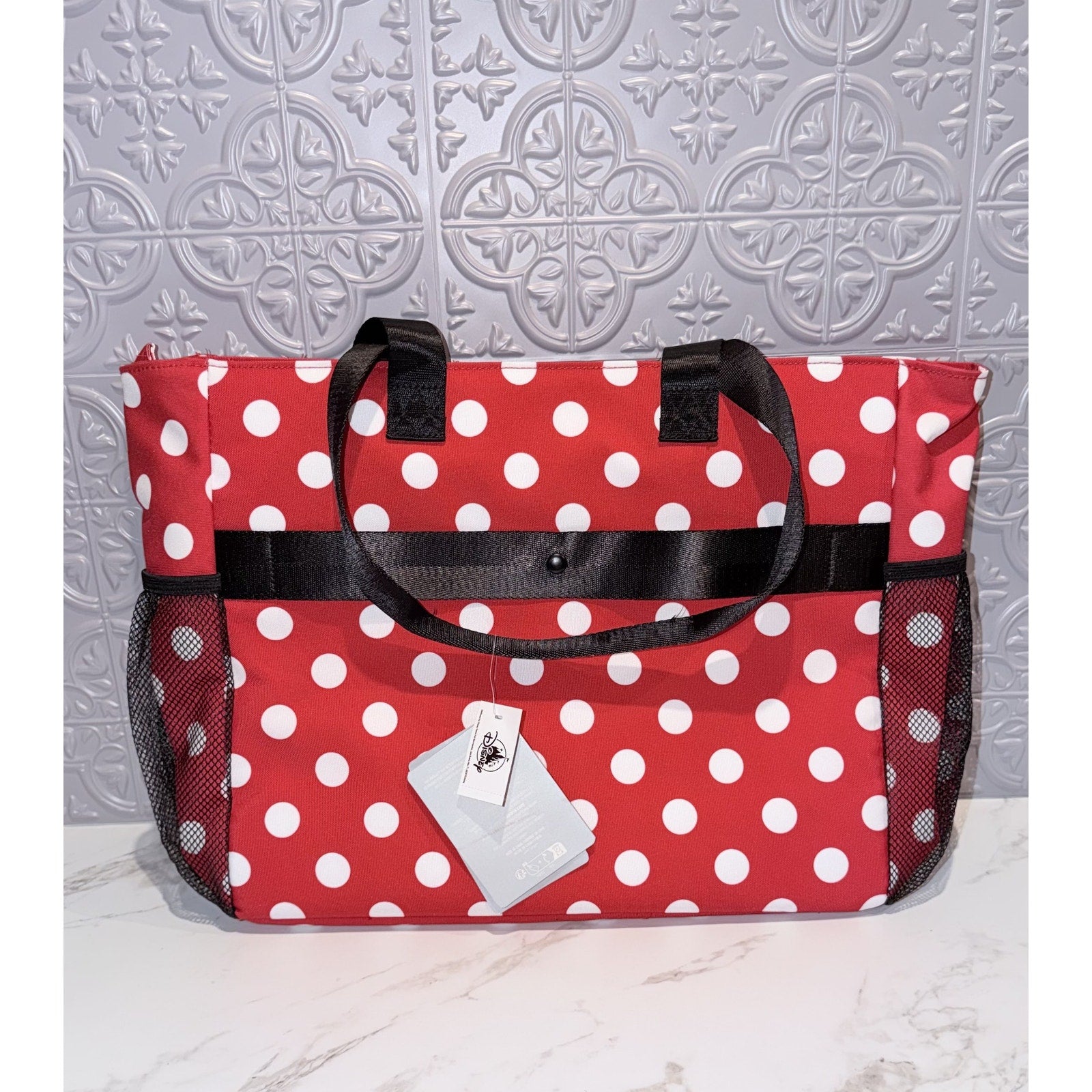 Disney Parks WDW Minnie Mouse XOXO Polka Dots Tote Bag NEW
