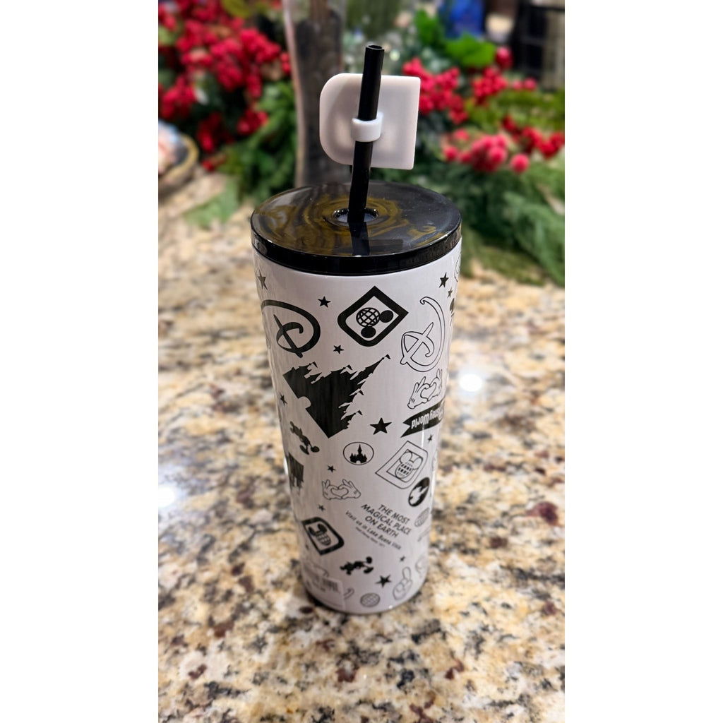 NEW Disney Parks Walt Disney World Black & White 24oz Tumbler