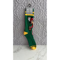 Disney Parks Goofy Pluto Football Crew Socks Adult One Size Green Gold NWT