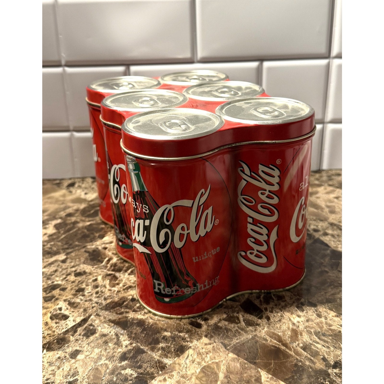 Vintage Coca-Cola 6-Pack Tin Storage Container
