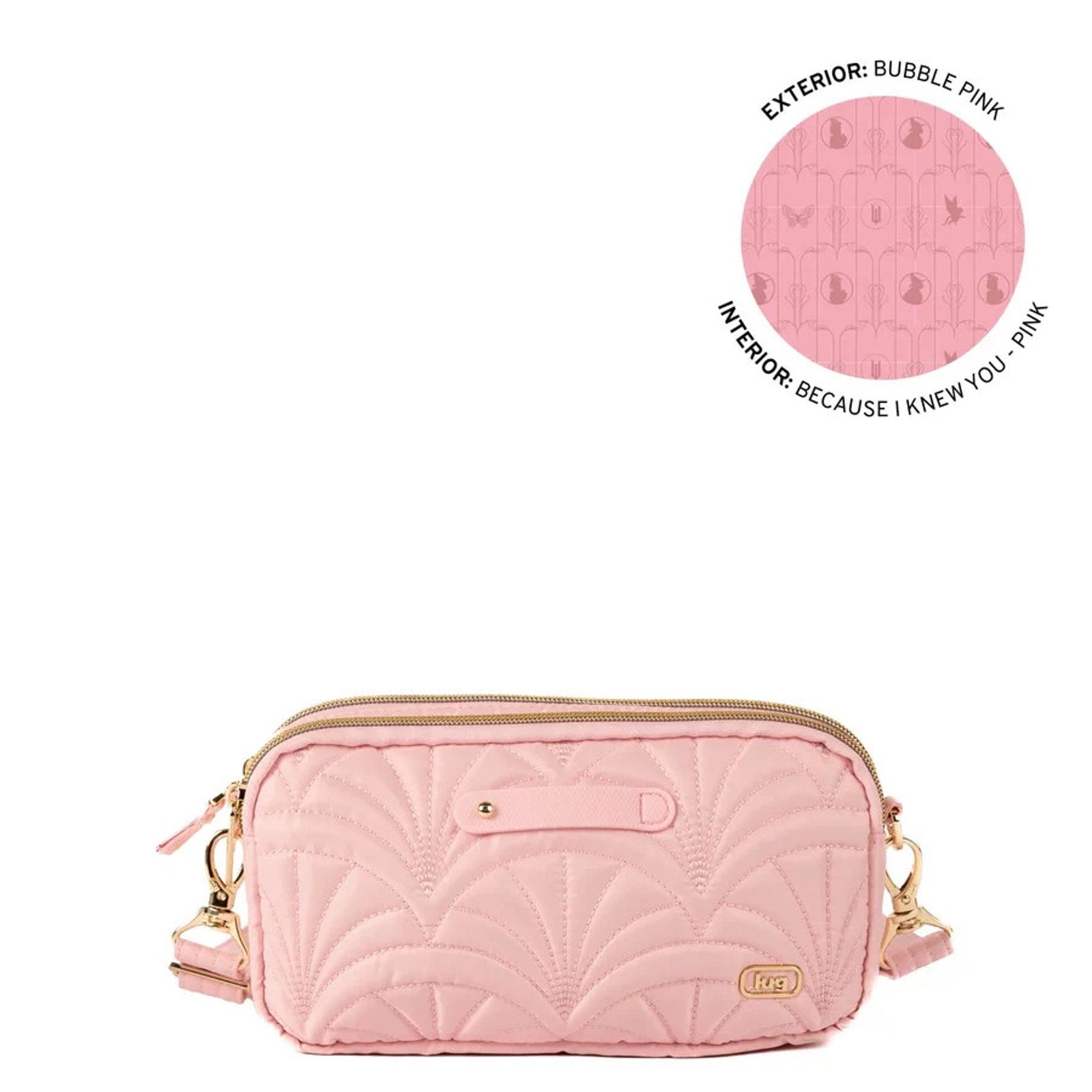NEW! Wicked x Lug Coupe XL Plus Convertible Crossbody RFID Belt Bag Bubble Pink