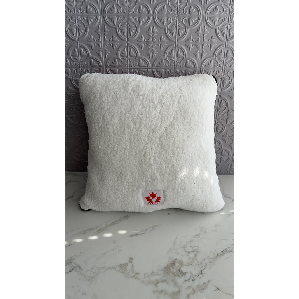 Disney Parks Epcot World Showcase Canada Mickey Icon Maple Leaf Plaid Pillow NWT