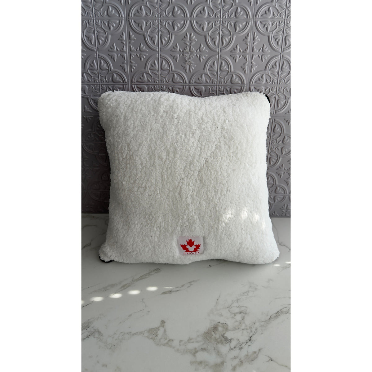 Disney Parks Epcot World Showcase Canada Mickey Icon Maple Leaf Plaid Pillow NWT