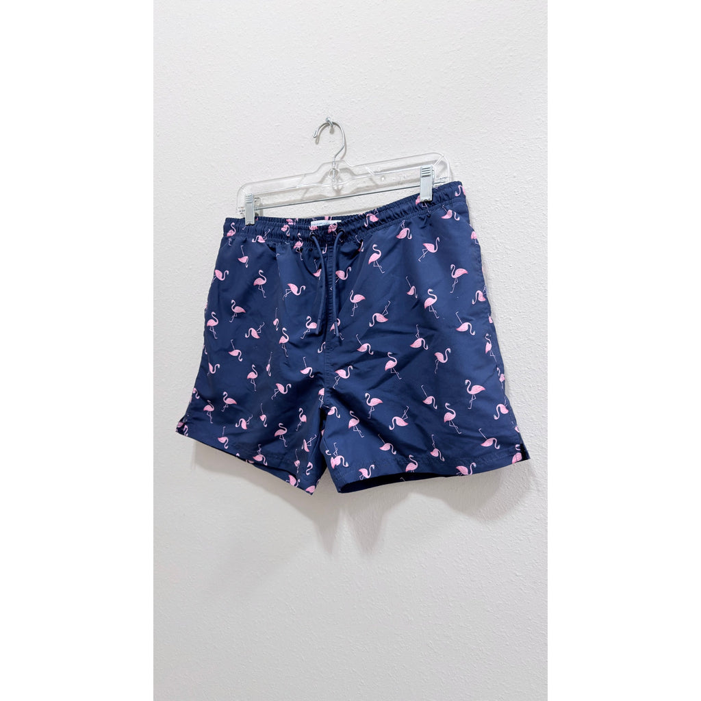Primark Cares Men's Navy Flamingo Swim Shorts – Large