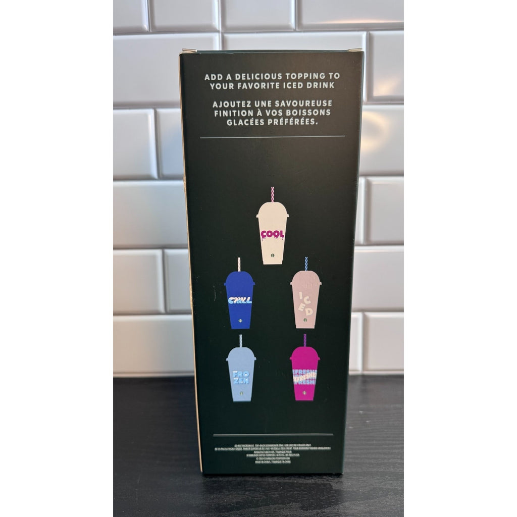 Starbucks 5-Pack Reusable Cold Cups with Dome Lids & Straws (24oz Venti) NEW