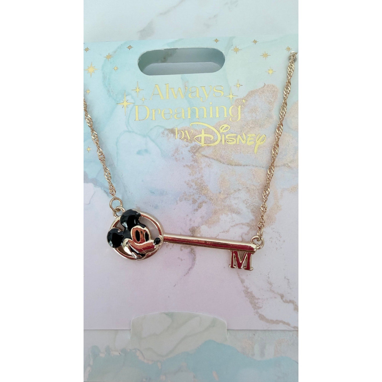 Disney "Always Dreaming" Mickey Mouse Key Pendant Necklace – NEW