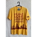 Universal Studios Yellow T-Shirt "Peace Love & Ride the Movies" | Size XL