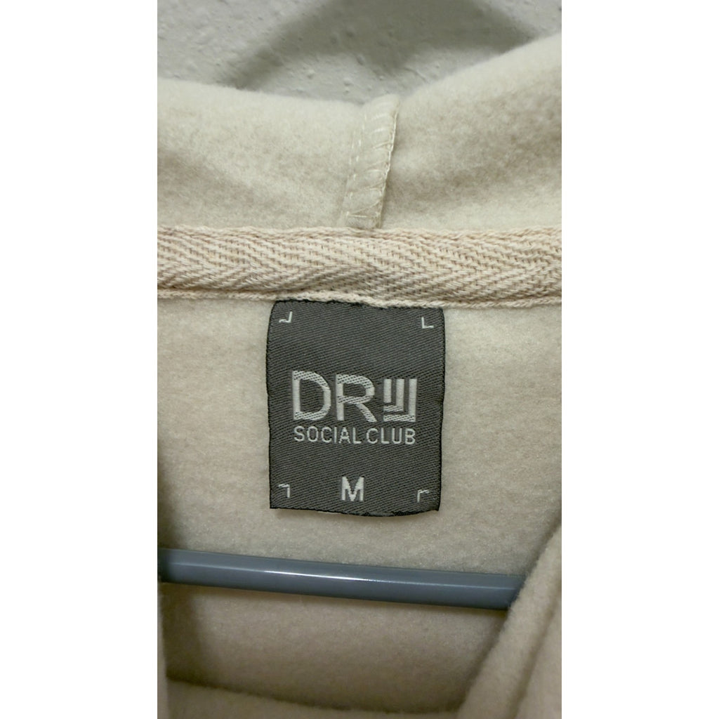 NWT Drill Social Club Rose Print Hoodie Men's Medium Ecru Flocked Fleece