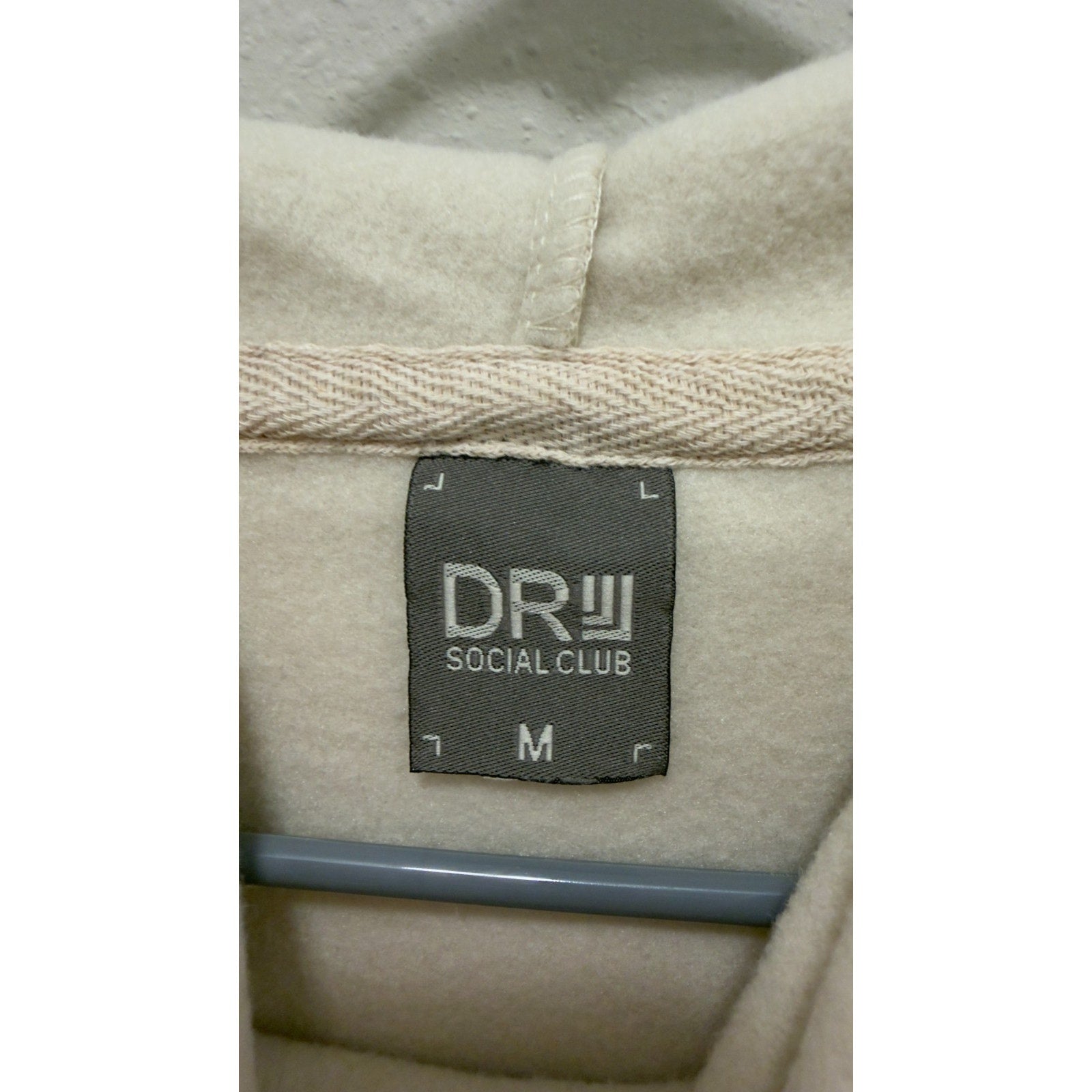 NWT Drill Social Club Rose Print Hoodie Men's Medium Ecru Flocked Fleece