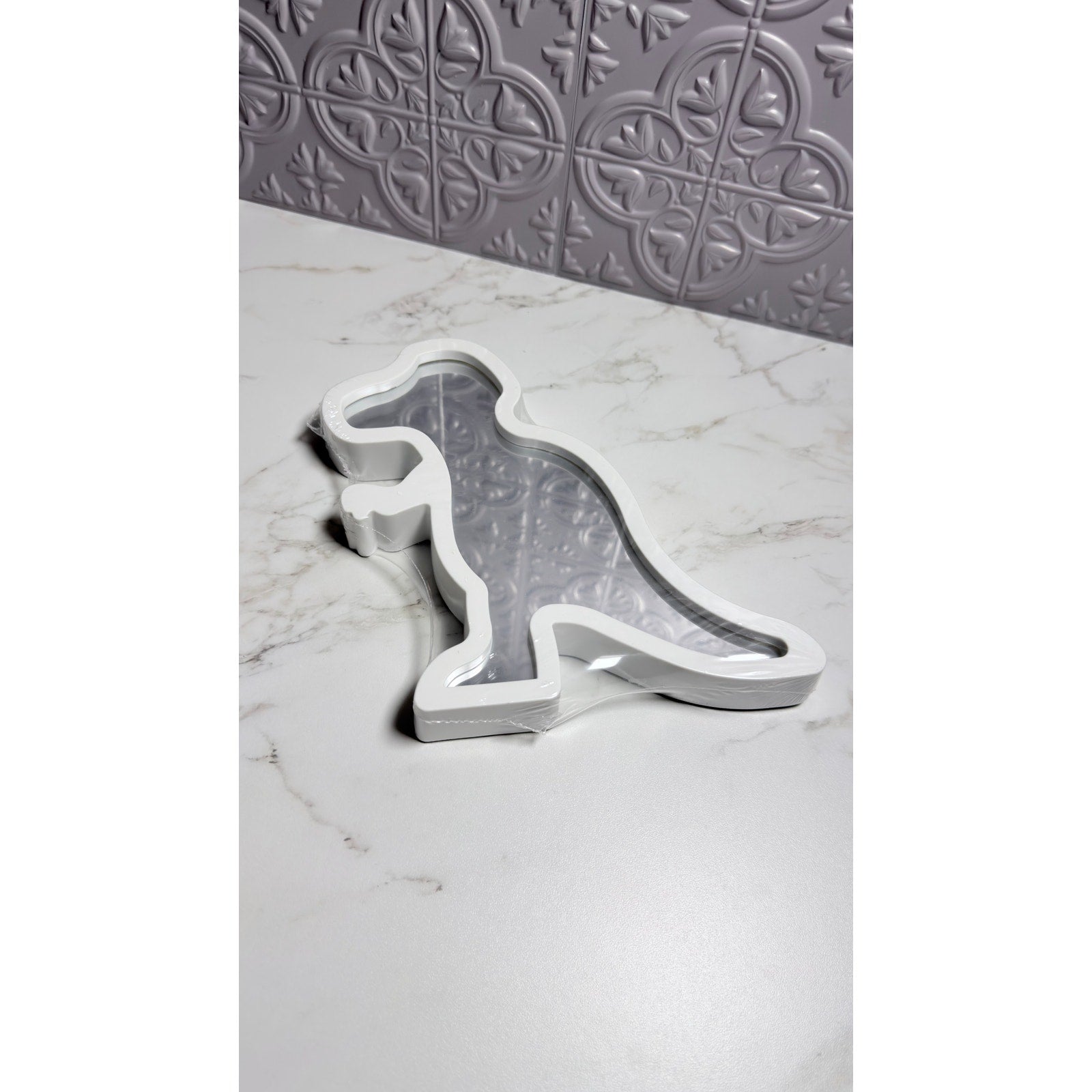 Dinosaur Shaped Wall Tabletop Mirrors White Set of 2 - T-Rex Stegosaurus NEW