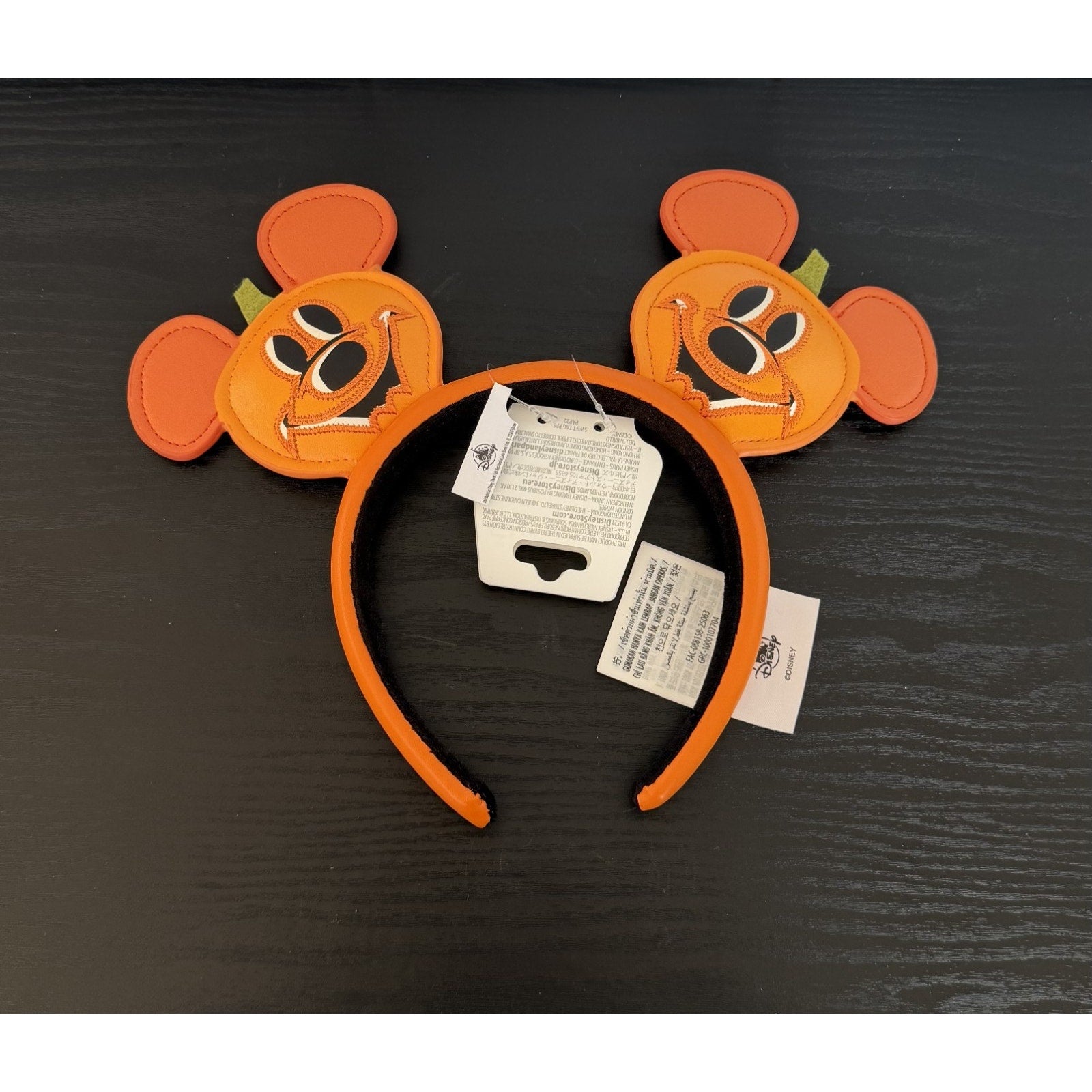 Disney Parks Mickey Mouse Jack-o'-Lantern Halloween Minnie Ear Headband - NEW