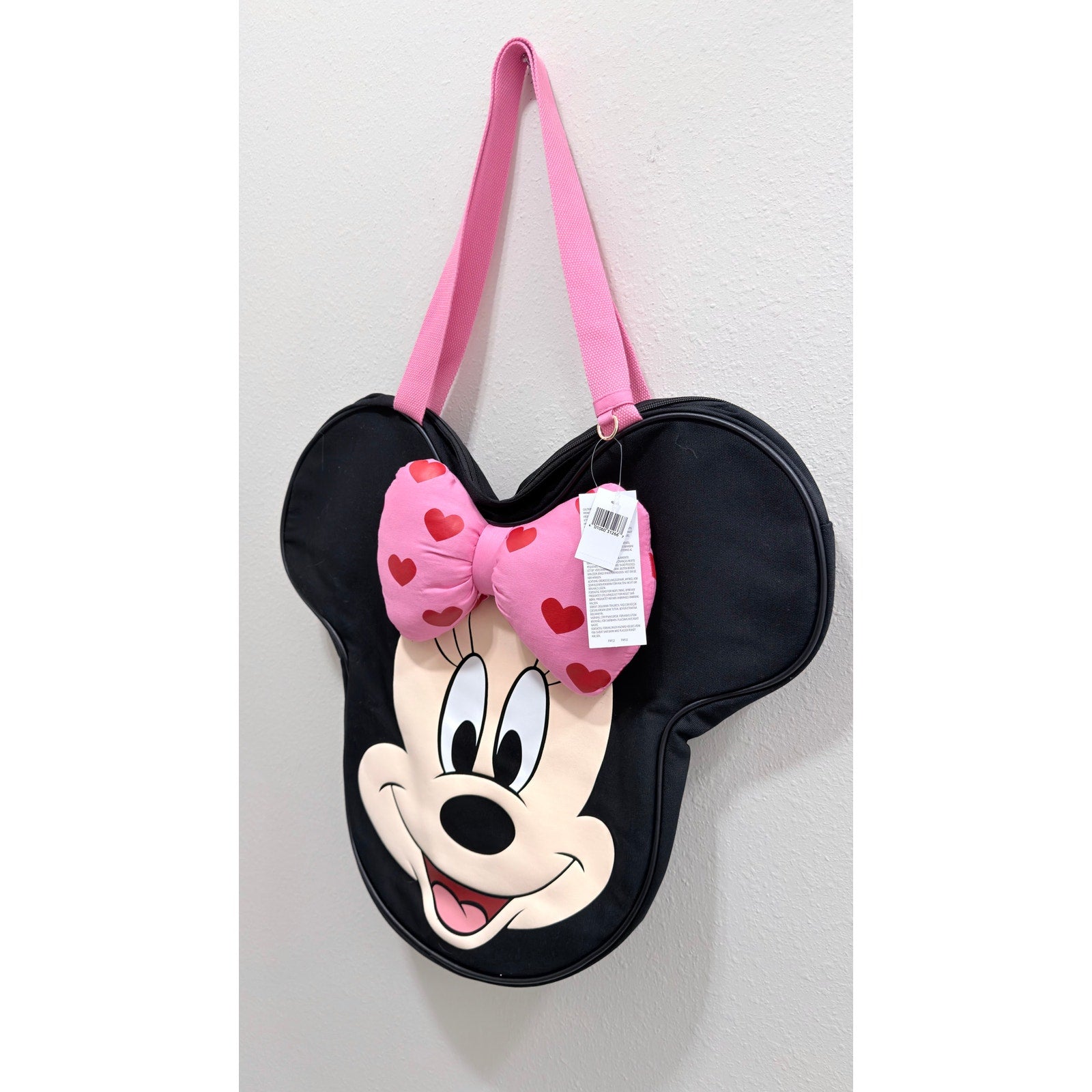 Disney Parks Minnie Mouse Big Face Canvas Tote Bag Polka Dot Bow NWT