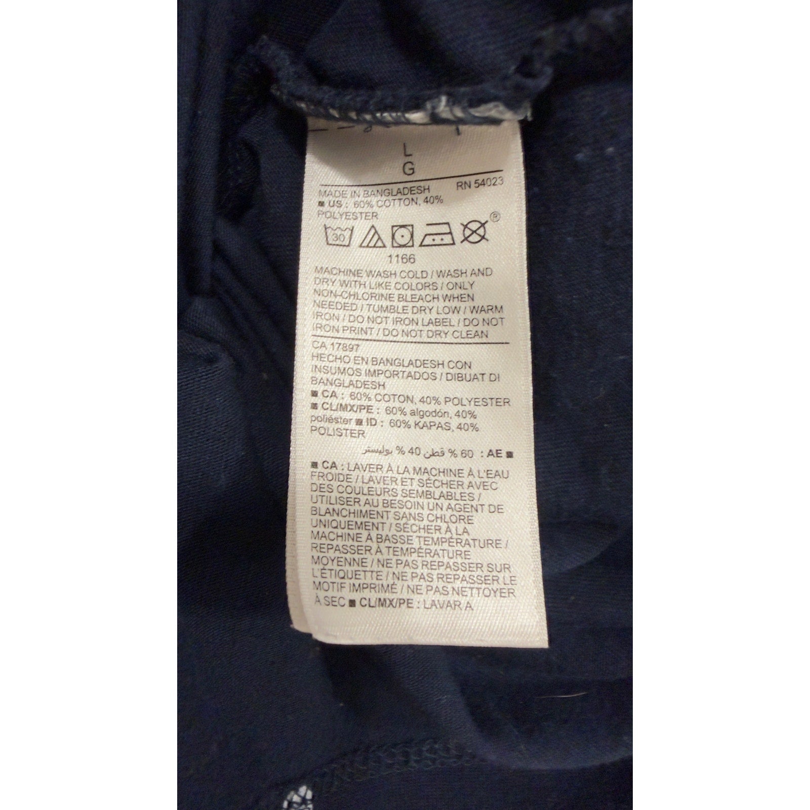 Old Navy Men's Navy Blue Grizzly Bear Mini Print Soft Washed T-Shirt Size Large