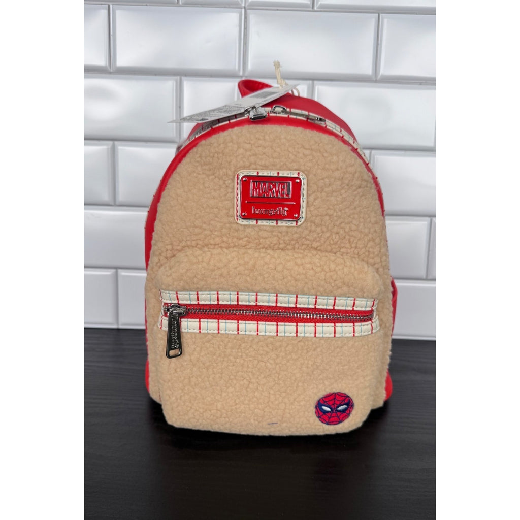 Loungefly x Marvel Disney Parks Spider-Man Faux Fur Mini Backpack NWT