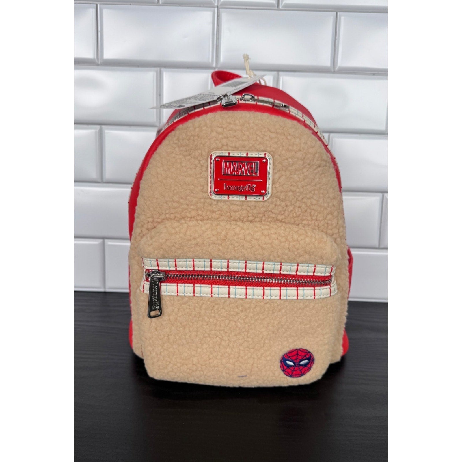 Loungefly x Marvel Disney Parks Spider-Man Faux Fur Mini Backpack NWT