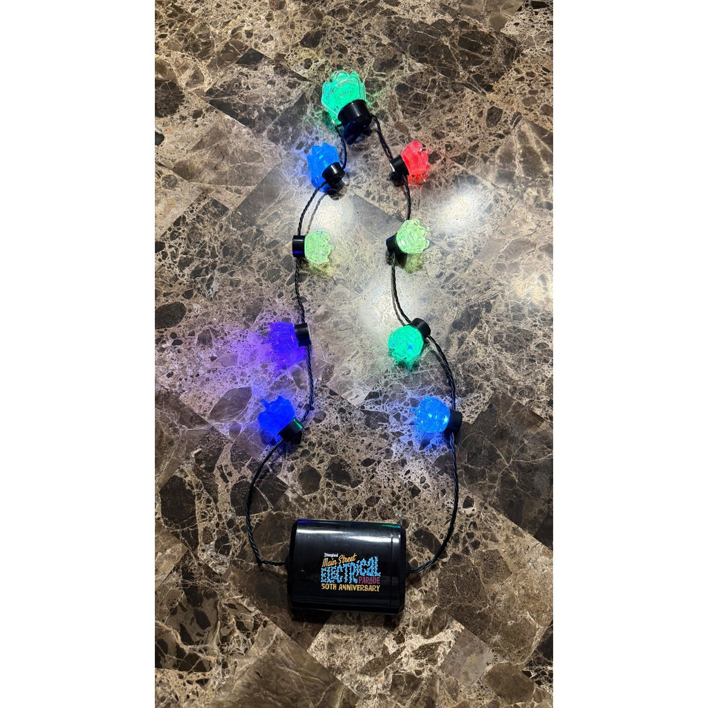 Disneyland Main Street Electrical Parade 50th Anniversary Light Up Necklace NWOT