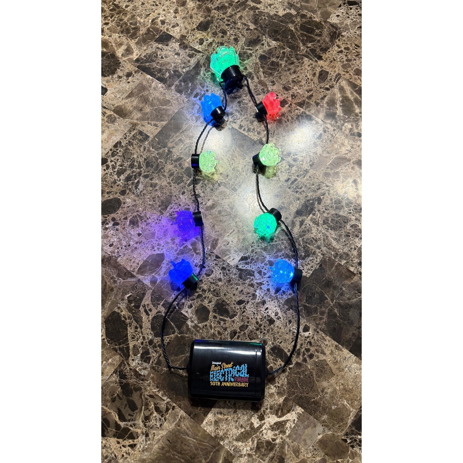 Disneyland Main Street Electrical Parade 50th Anniversary Light Up Necklace NWOT