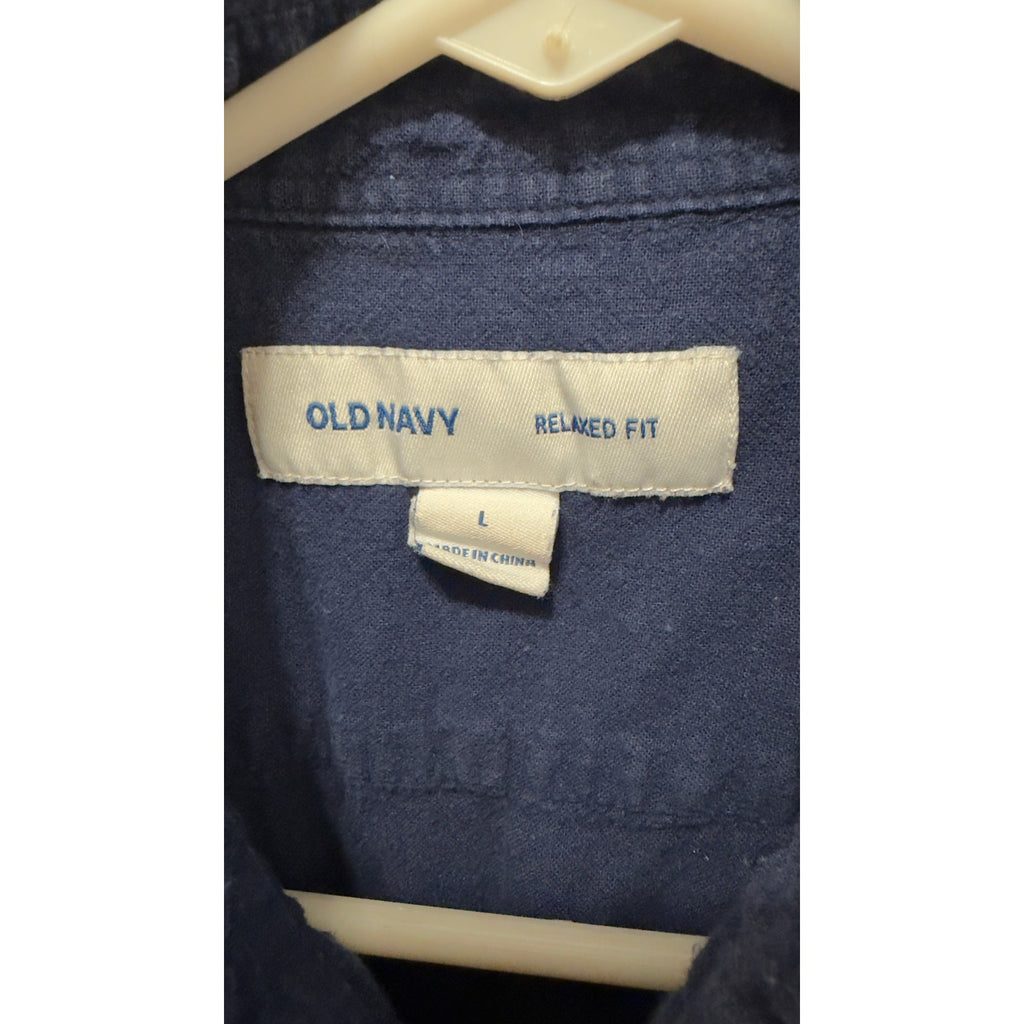 Old Navy Men's Relaxed-Fit Linen-Blend Short-Sleeve Shirt - Large