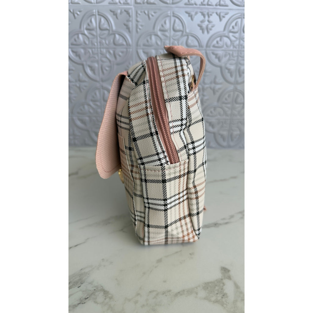 Sanrio Hello Kitty Plaid Mini Backpack Pink Crossbody Shoulder Bag NEW
